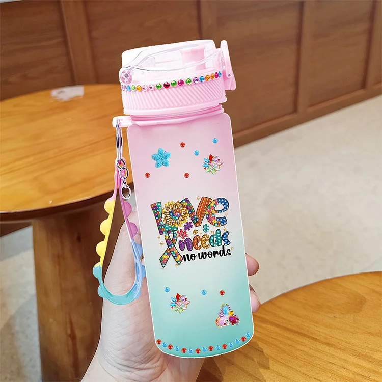 470ml Cartoon DIY Diamond Painting Cup Kit Diamond Decorate Water Bottle DIY Art