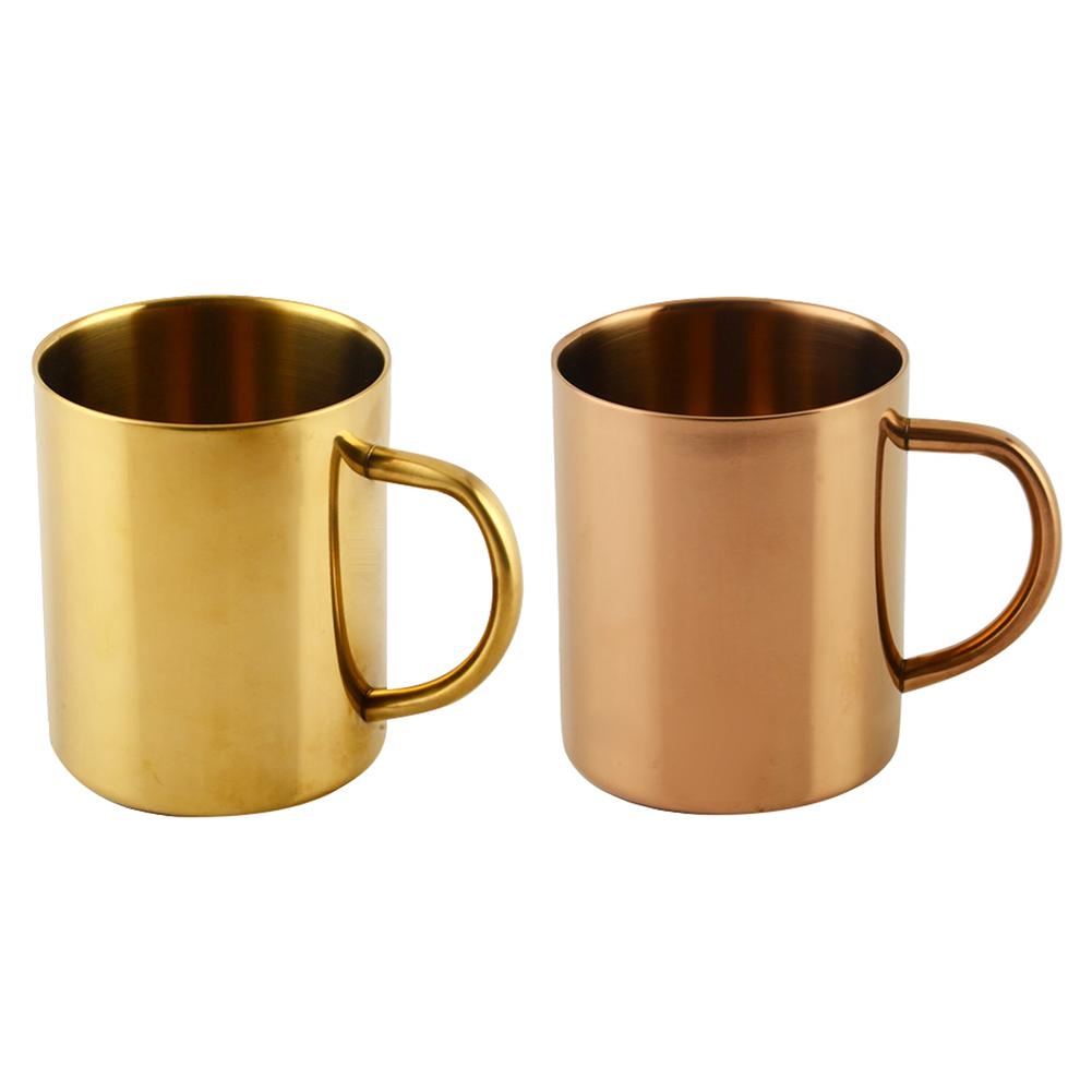

Gold/Brass Plated Stainless Steel Water Tea Coffee Mug Double Wall Teacup, 501 Original
