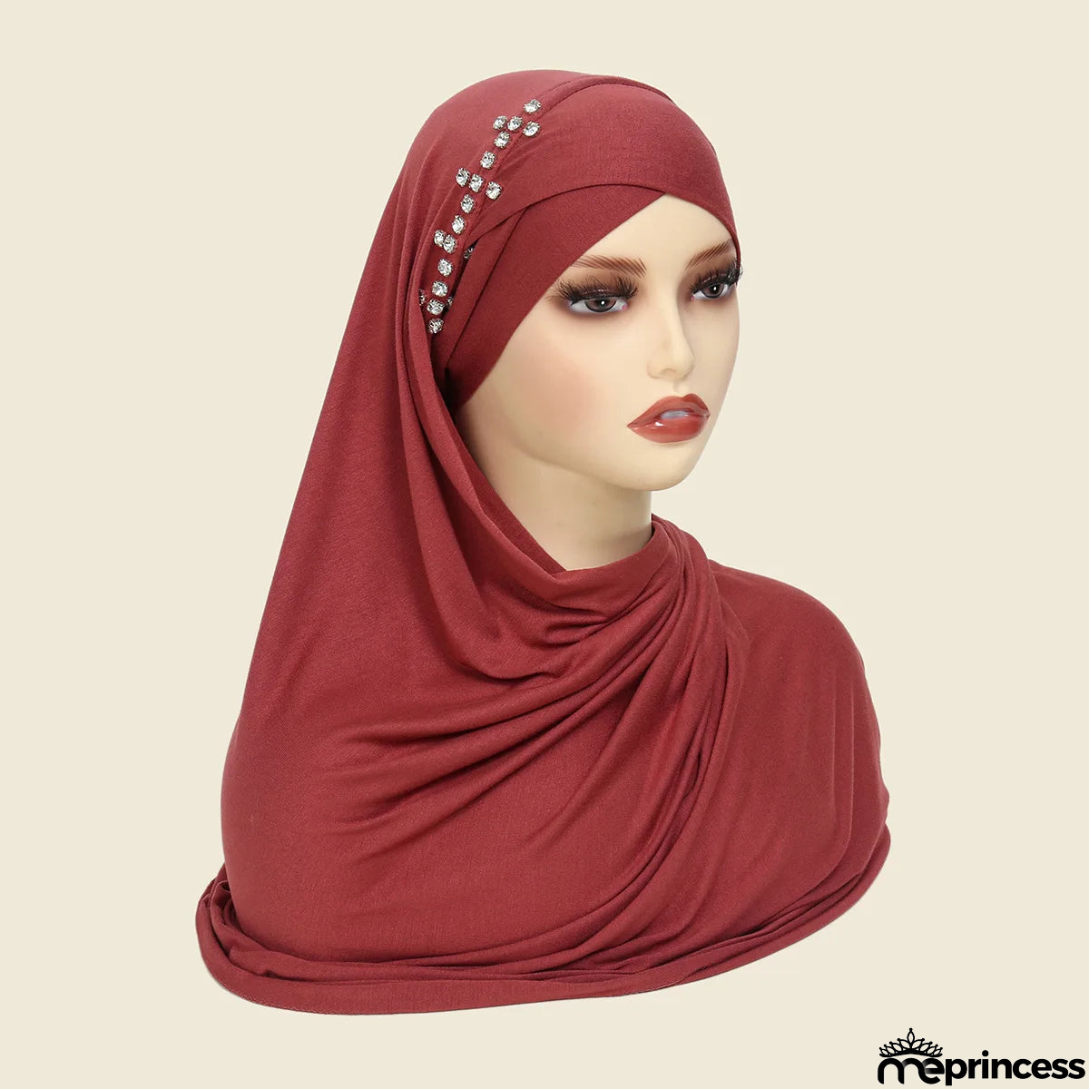 Women's Arabian Polyester Head Wrap Rhinestone Elegant Hijabs