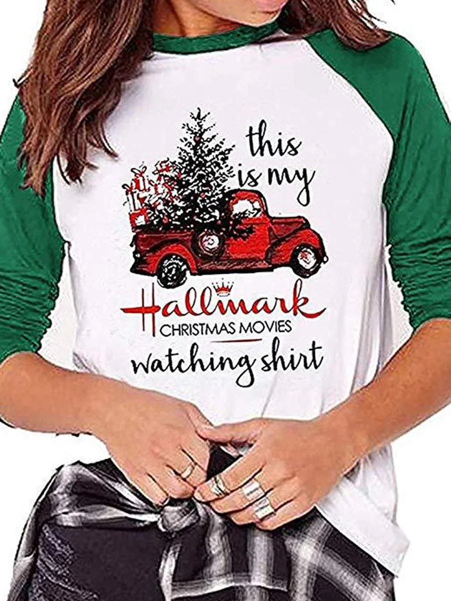 Christmas Letter Printed T-shirt