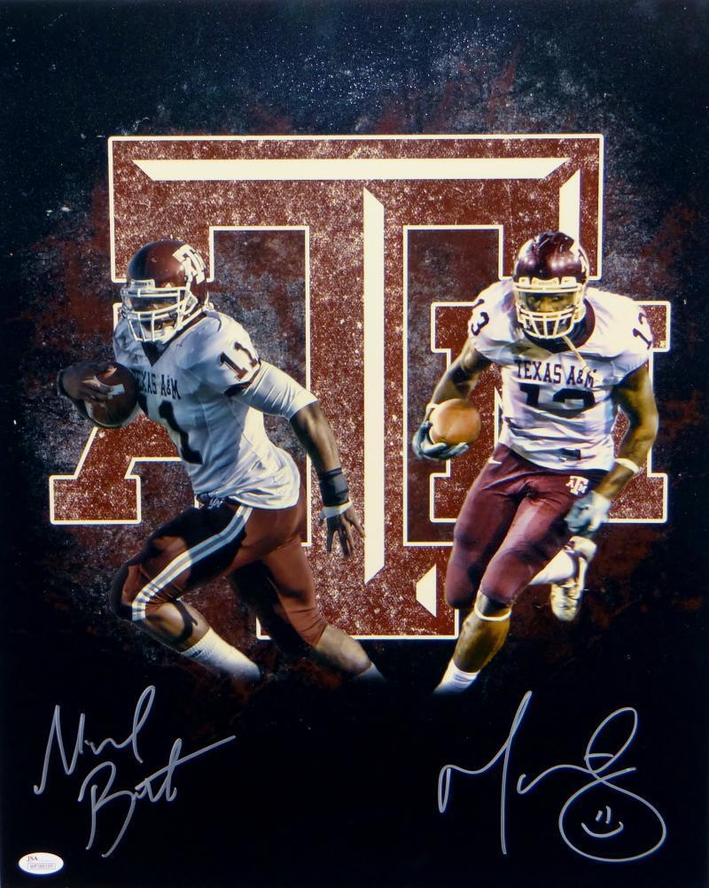 Michael Bennett Martellus Bennett Autographed Texas A&M 16x20 Photo Poster painting- JSA W A