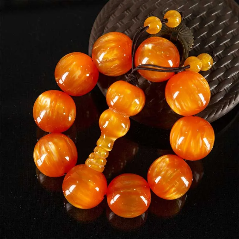 Amber Gourd Bead Fortune Harmony Bracelet
