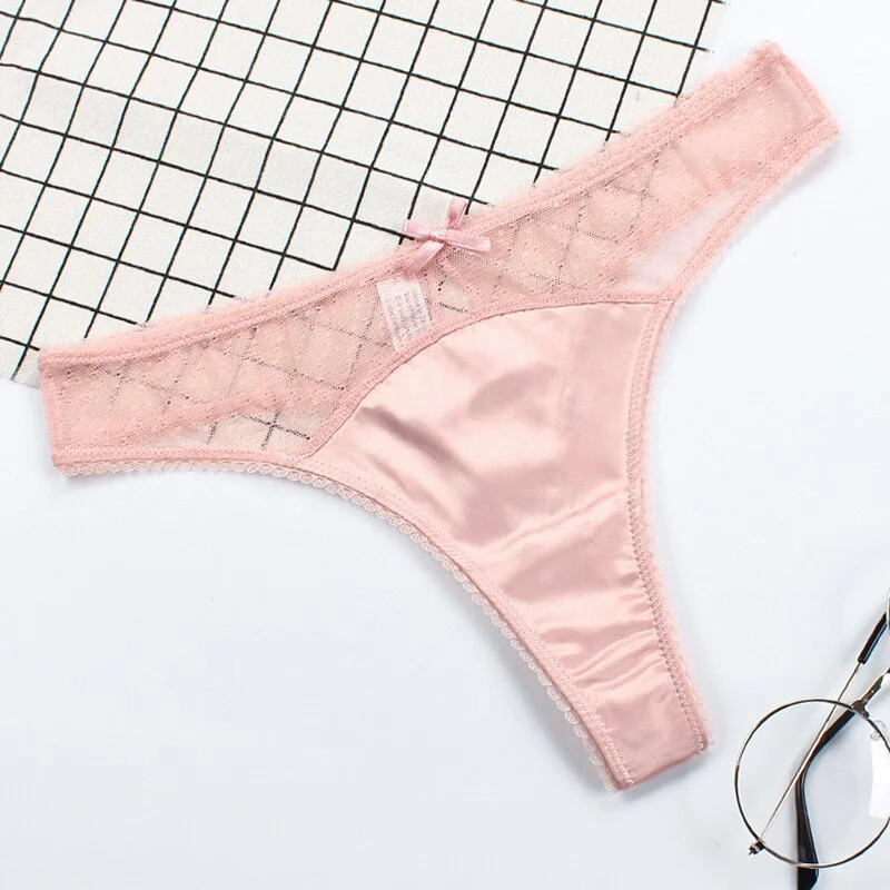 Meet'r Women Lace Sexy Lingerie Seamless Transparent Panties Female Fashion Underwear Temptation Low-waist G String Thong