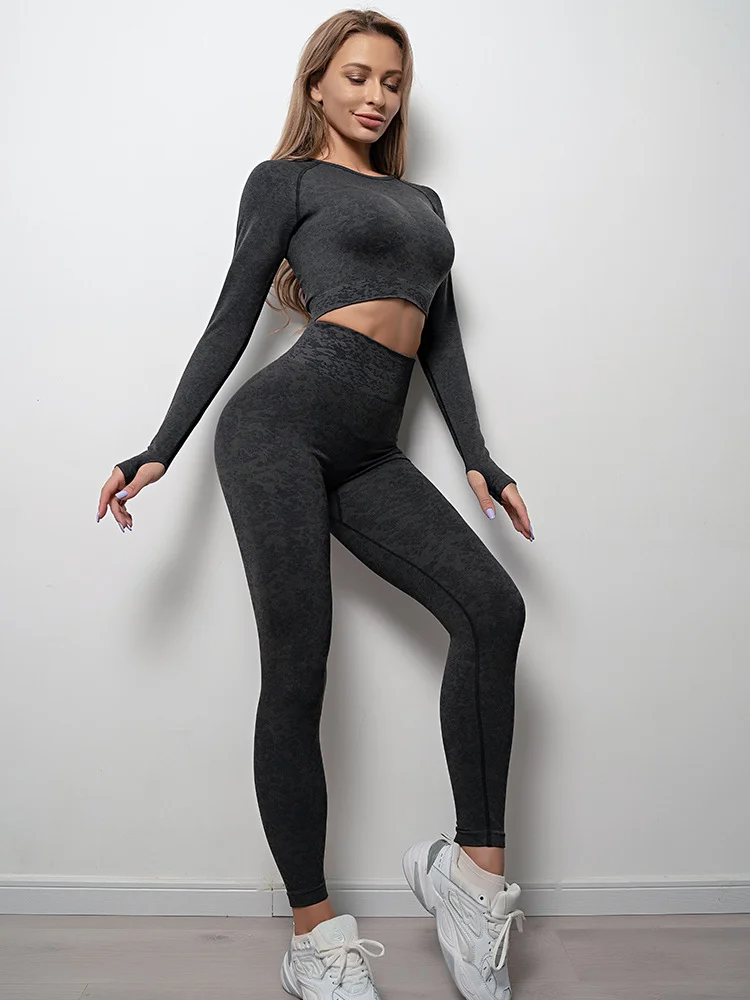 PASUXI Woman Workout Active Apparel Fitness Set Scrunch Leggings Yoga Set High Waisted Yoga Pants Custom Logo Ladies Sportswear huanwei