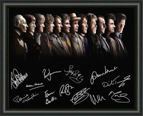 DOCTOR WHO- ALL DOCTORS UP TO MATT A4 SIGNED AUTOGRAPHED Photo Poster painting POSTER  POST