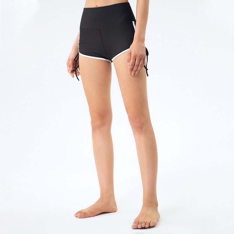 Women's Drawstring Shorts Running Hip-lifting Fitness High Waist Sports Yoga Shorts  