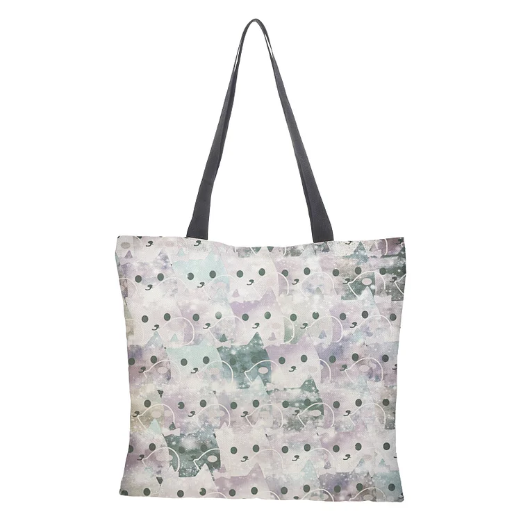 Linen Eco-friendly Tote Bag - Cat