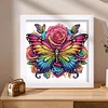 Butterfly Flower 5D DIY Partial Special Shaped Drill Diamond Painting With Frame Kit 17.2x17.2cm