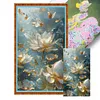Lotus-11CT Stamped Cross Stitch 40*70cm/15.75*27.56in(Big Size)