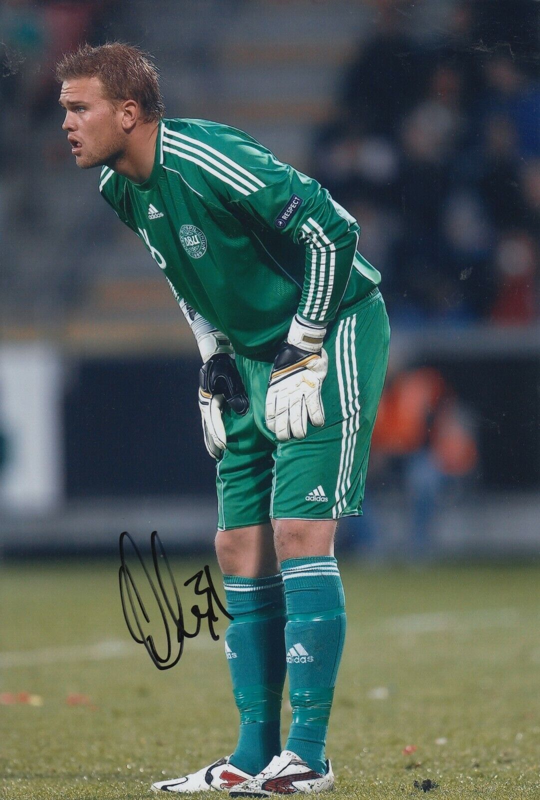 Mikkel Andersen Hand Signed 12x8 Photo Poster painting - Denmark - Football Autograph 2.