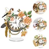 (US Local)Acrylic Special Shape Flower Bird Diamond Painting Clock Ornaments Kit for Home