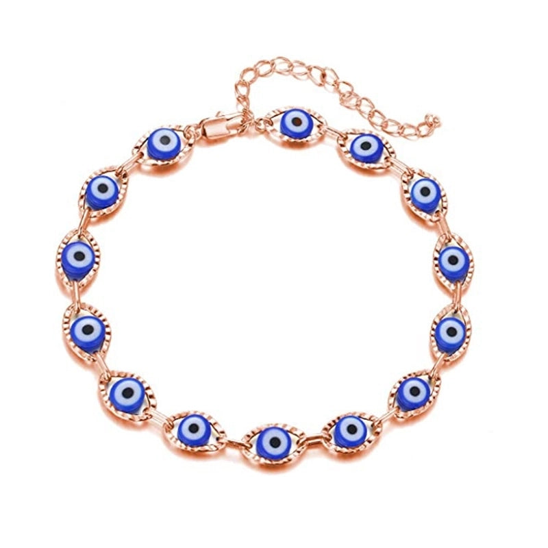 Retro Devil’s Eye Copper Plating Unisex Bracelets Anklet Necklace