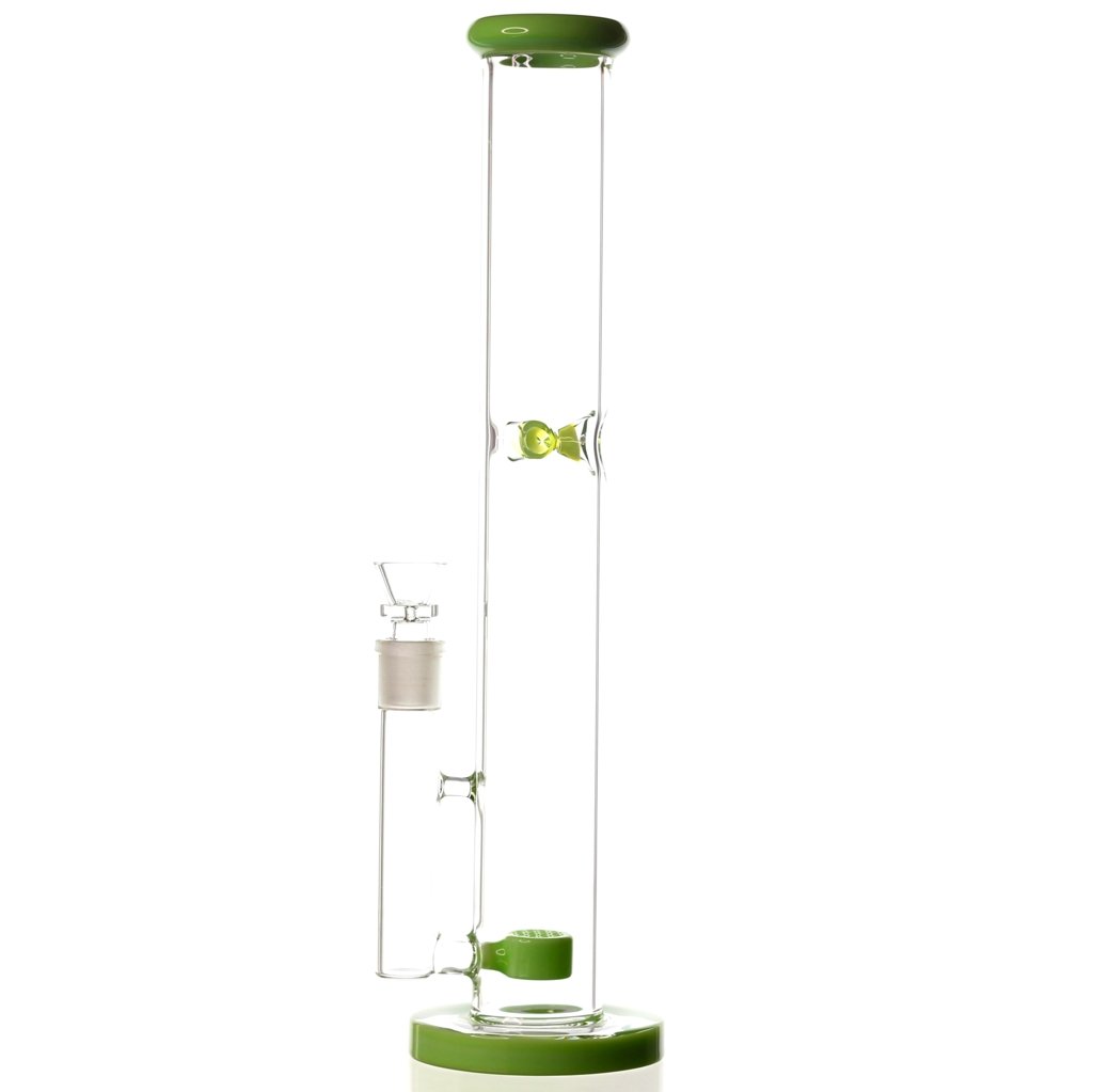 Geo Perc Straight Shooter Milk Green Glass Bong