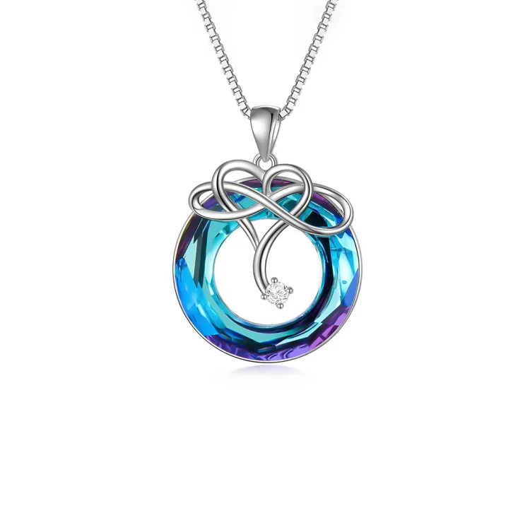 For Love - S925 The Day I Met You My Life Changed I Love You Until Infinity Runs Out Infinity Crystal Necklace