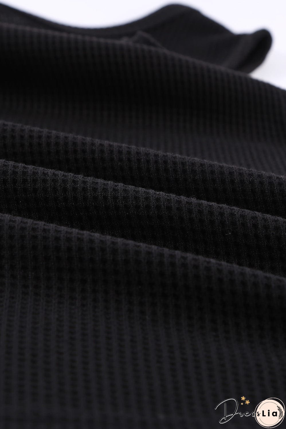 Chic Black Waffle Knit Sleeveless Tank Top