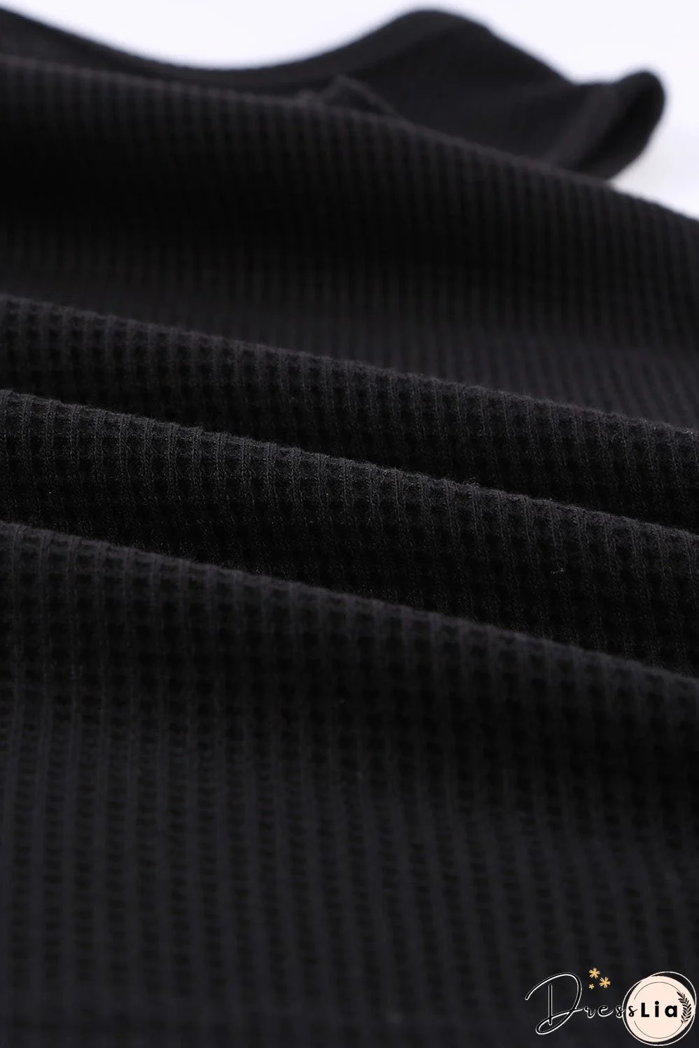 Chic Black Waffle Knit Sleeveless Tank Top