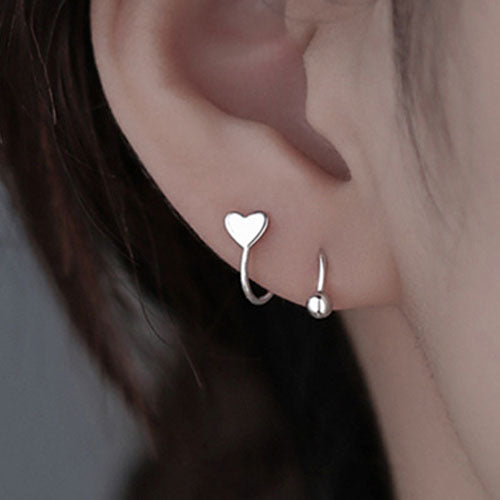1Pcs Stainless Steel Screw Ball  Star Heart Ear Bone Ear Buckle Rotating Wave Mini Stud Earrings for Women Personality Jewelrry LANFUBEISI