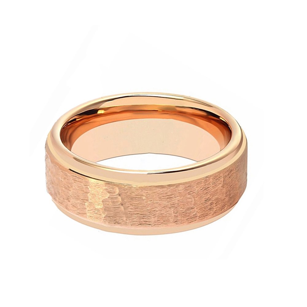 Tungsten Carbide Rose Gold Plated Men Rings 8mm Engagement Wedding Band