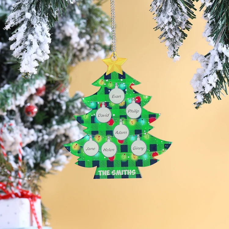 7 Names Personalised Acrylic Christmas Tree Ornaments Customised Text