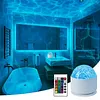 16 Colors Ocean Wave Projector Night Light with Remote & Touch Control Water Ripple Projector Light IP65 Waterproof for Bedroom Ceiling/Party/Game Rooms