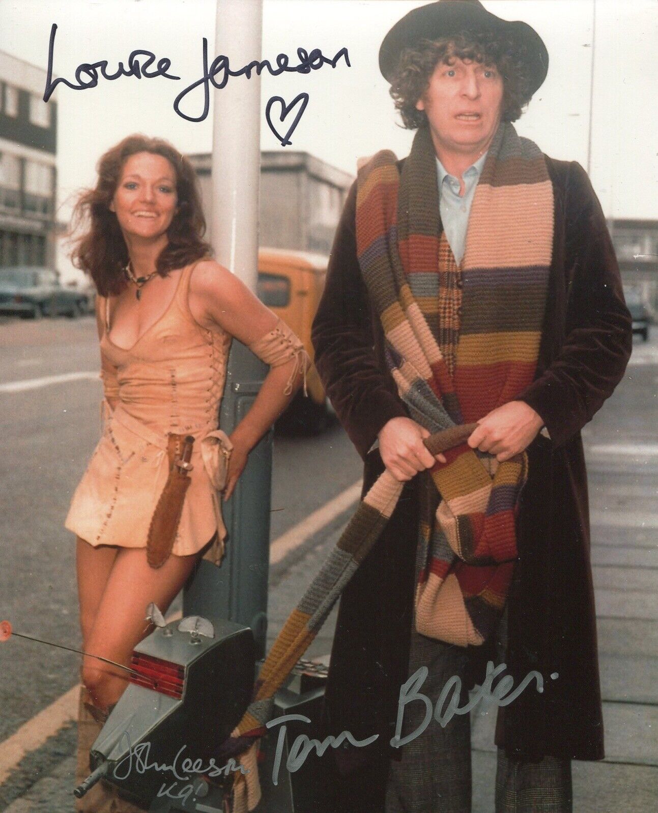 Tom Baker, Louise Jameson & John Leeson signed Doctor Who 8x10 Photo Poster painting UACC DEALER