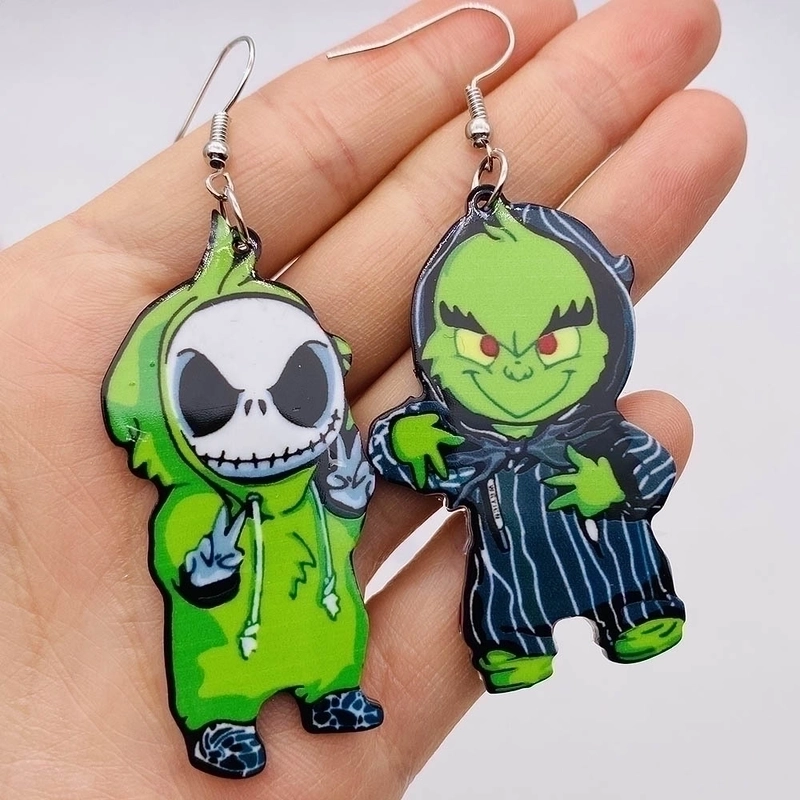 Funny Cartoon Character Ghost Arylic Halloween Women’s Drop Earrings