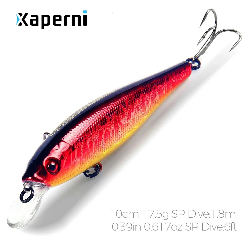 Xaperni Tungsten balls long casting 10cm 17.5g Top model fishing lures hard bait dive 1.8m minnow professional hook for fishing