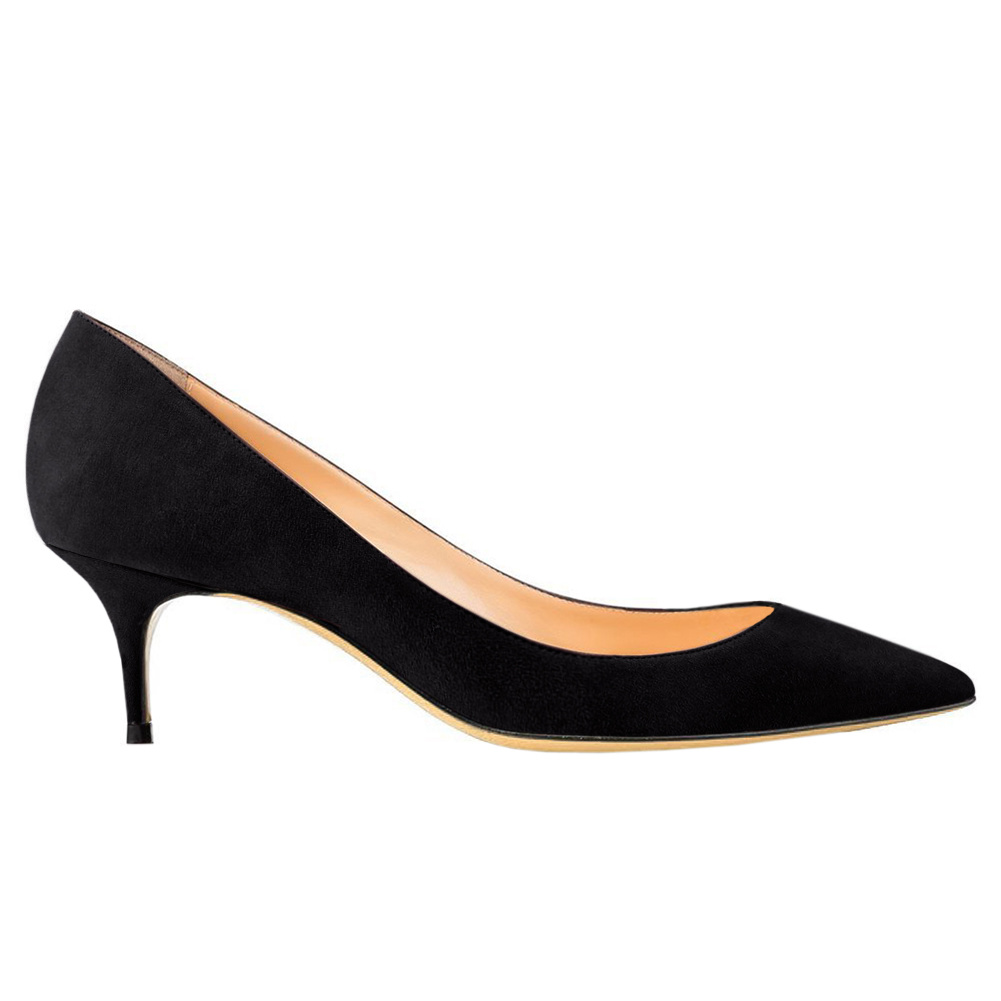 2.36" Kitten Heels Pumps Summer Daily Suede Shoes-MERUMOTE