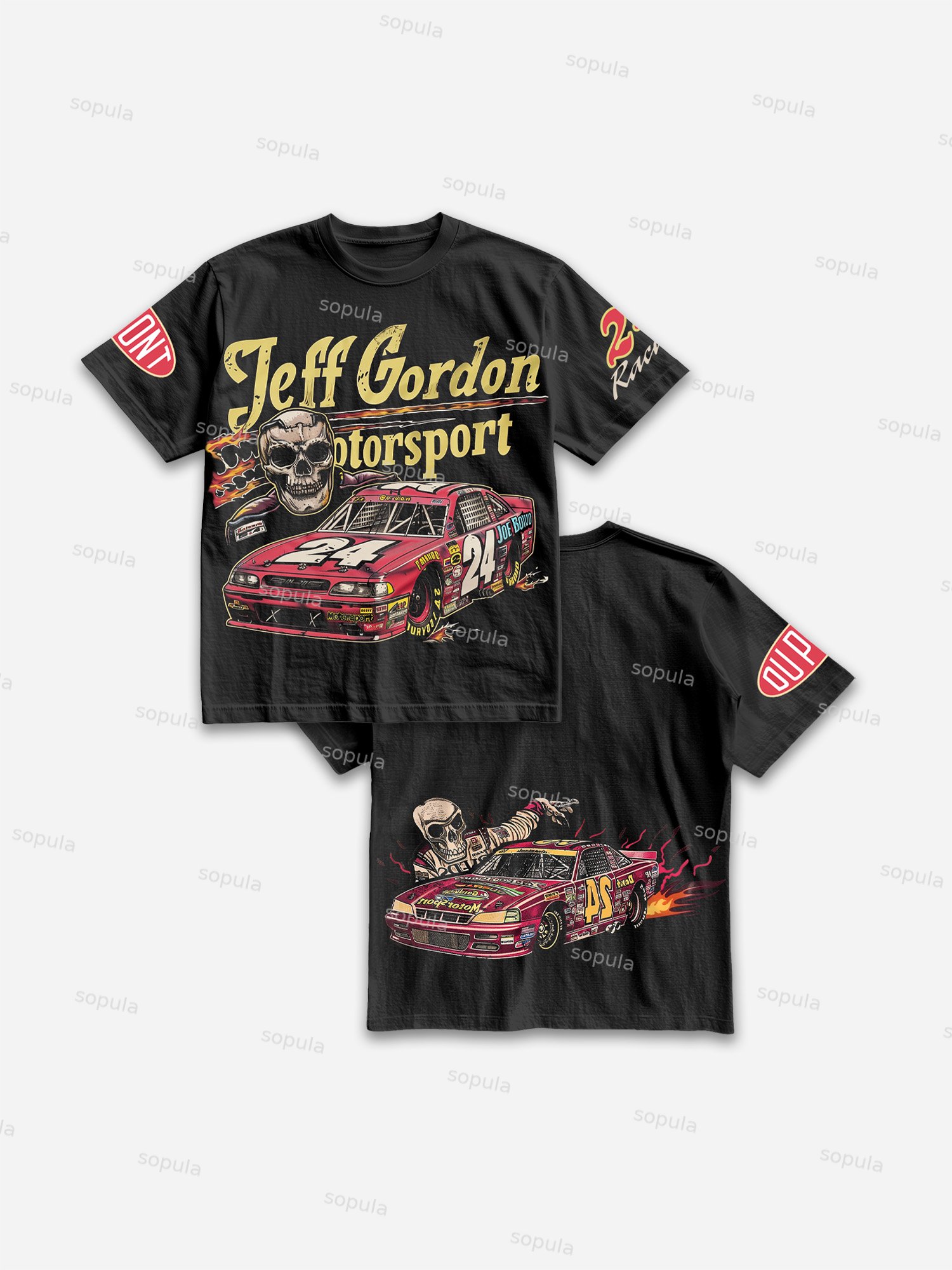 Men's Vintage Y2k Racing Skull Graphic Cotton T-shirt - SOPULA