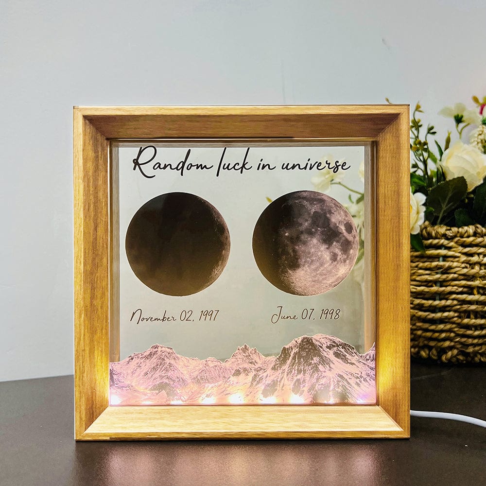Loveyoufancy Loveyoufancy Valentine's Day Gift Custom Moon Phases Print LED Light Frame