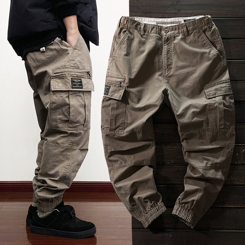 American Heavy Multi-pocket Zipper Casual Pants