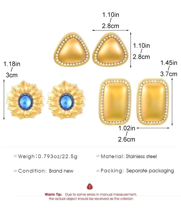 1 Pair Casual Minimalist Streetwear Geometric Plating 304 Stainless Steel Drop Earrings