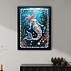 Blaue Meerjungfrau DIY, teilweise Diamantperlen-Malerei-Kunstsets 30x40 cm Spezialform Perlengem&auml;lde Bildkunsthandwerk f&uuml;r Wanddekoration zu Hause