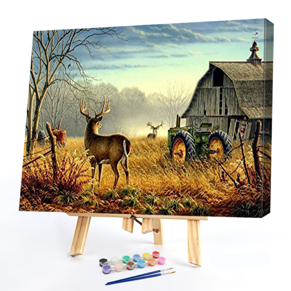 

50*40CM - Paint By Numbers - Deer in Grass, 501 Original