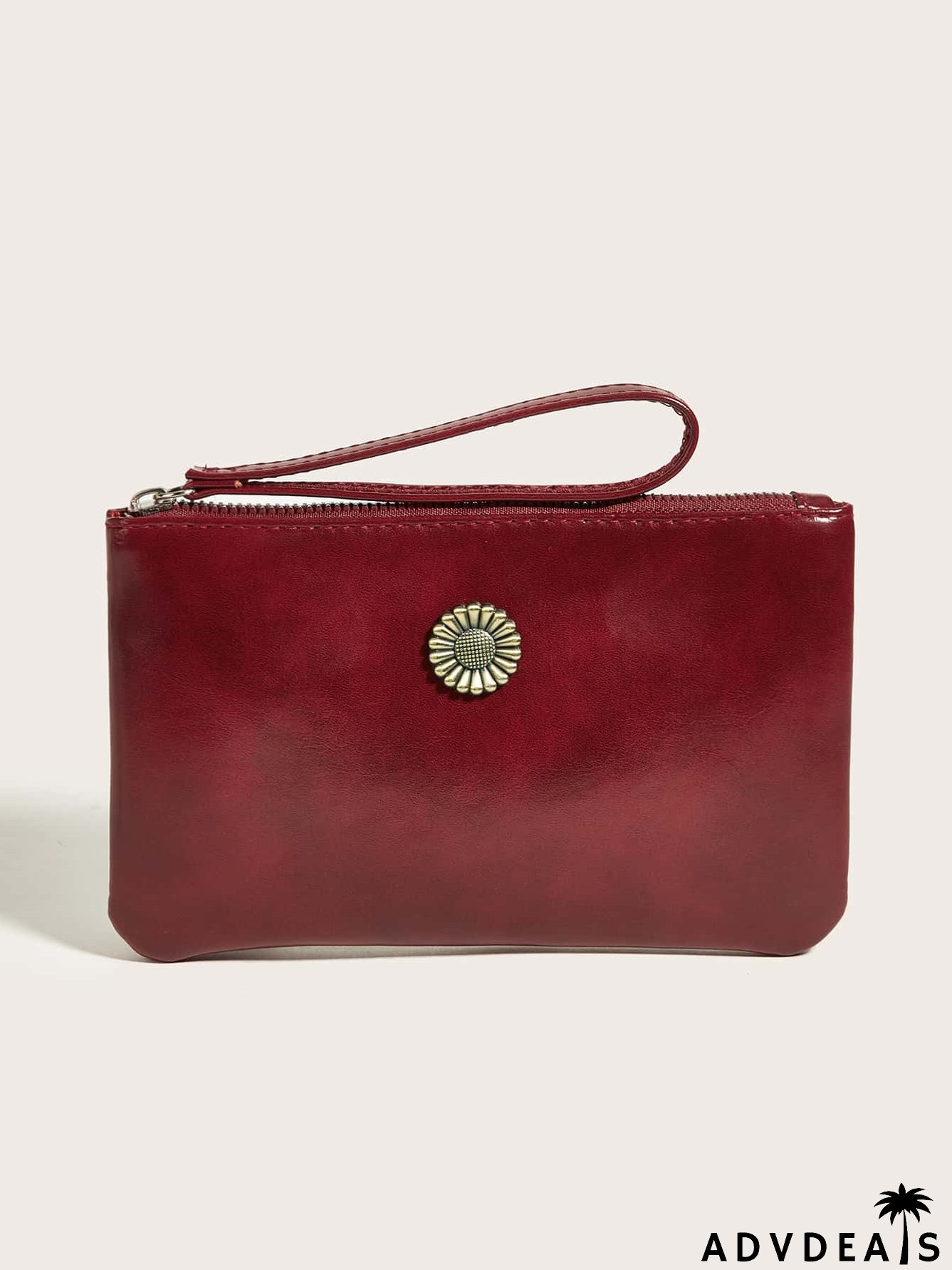 Flower Decor Square Bag With Wristlet