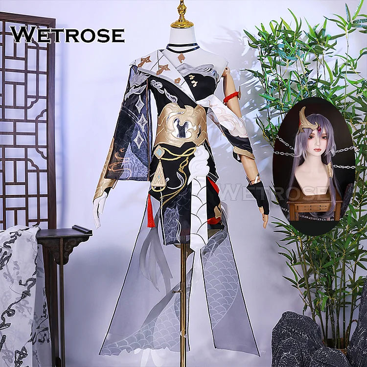 【Wetrose】 Fu Hua Herrscher of Sentience Honkai Impact 3rd Cosplay Costume Fuhua Ruler of Consciousness Mind Knowledge Wig Full Set