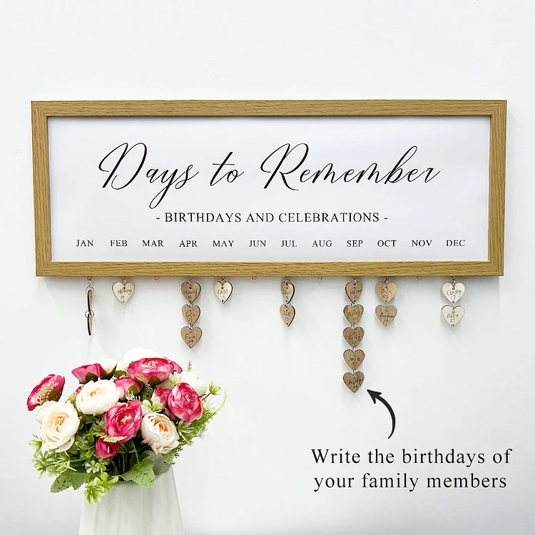 Personalized Family Name Birthday  Calendar Board Days To Remember