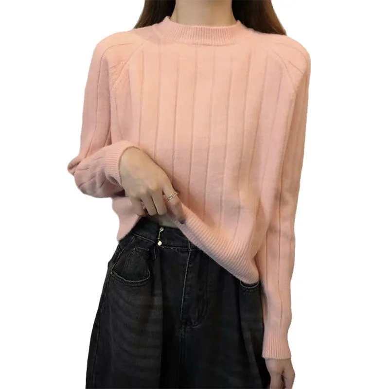 Churchf Churchf Waxy Languid Lazy Wind Round Collar Sweater Female Autumn Winter Design Feeling Small Minority Bottom Sweater Inside Build Foreign Style Jacket