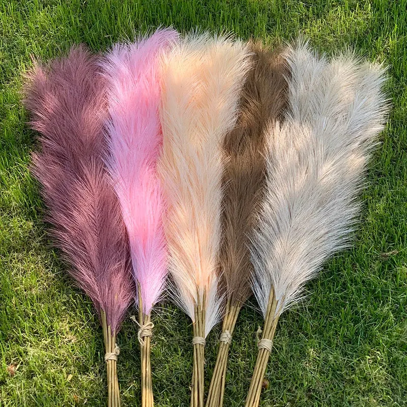 1pc 120cm Artificial Pampas Grass Bouquet Vase Wedding Party Home Garden Decoration Plant Real Touch Fake Flower Reed Christmas