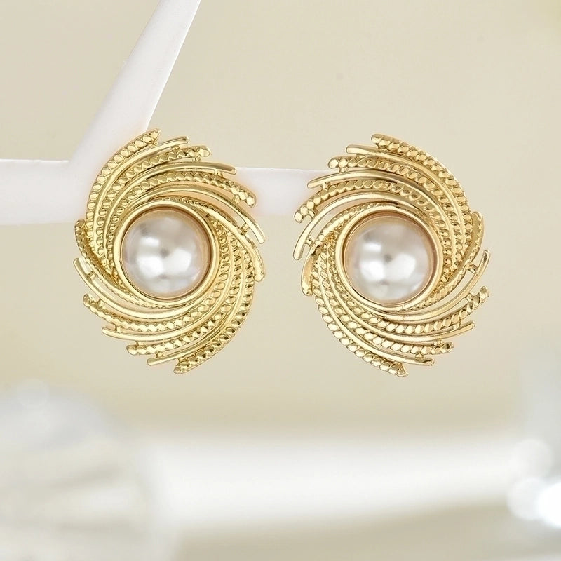 1 Pair Hawaiian Vacation Minimalist Geometric Inlay 201 Stainless Steel Plastic 18K Gold Plated Drop Earrings Ear Studs