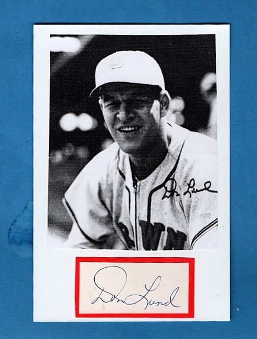 1948 DON LUND-ST LOUIS BROWNS-AUTOGRAPHED CUT W/PC SIZED Photo Poster painting-(d.2013)