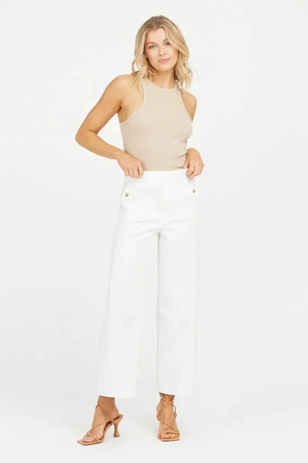 Stretch Twill Cropped Wide Leg Pant (Buy 2 Free Shipping)