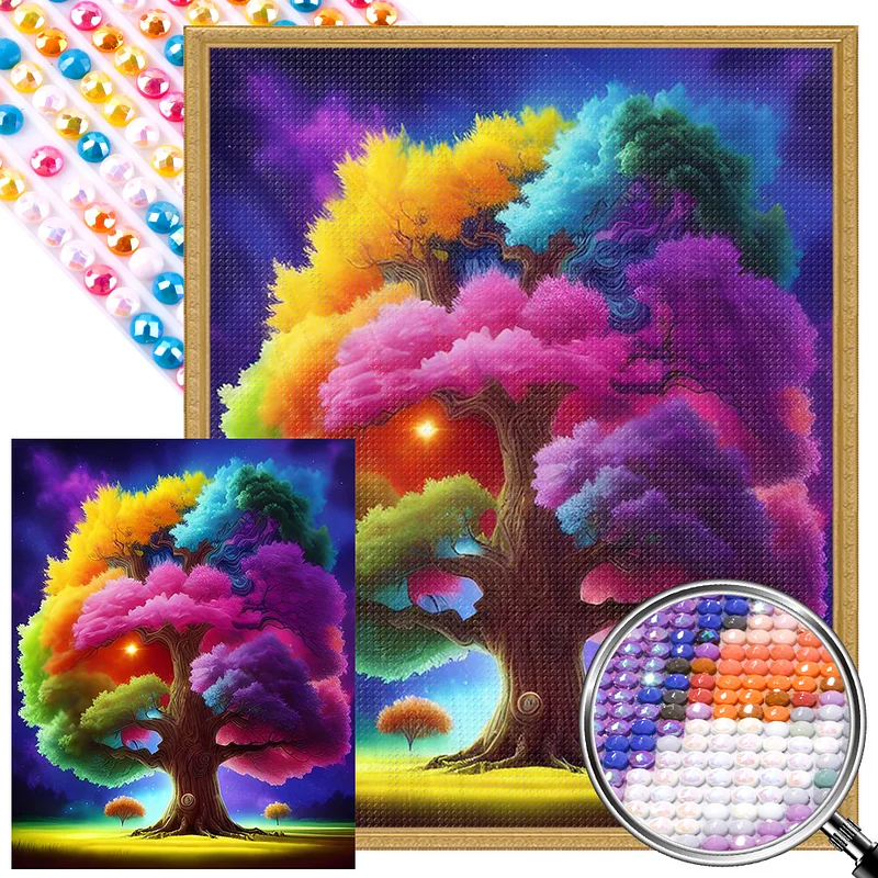 Diamond painting AB - The tree and the valley - 50 x 70 cm - Diamond AB -  Lartera
