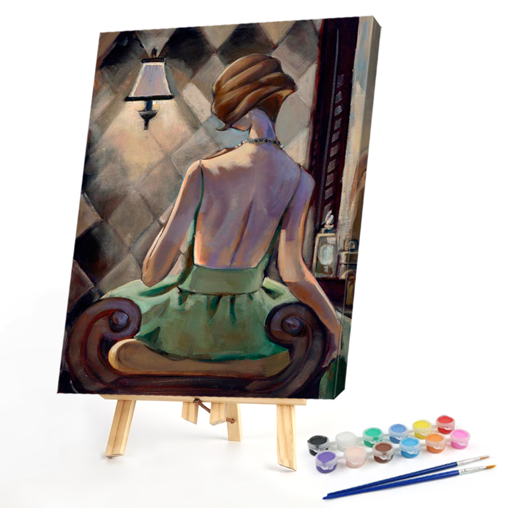 

40*50CM - Paint By Numbers - Girl Dressing Back, 501 Original