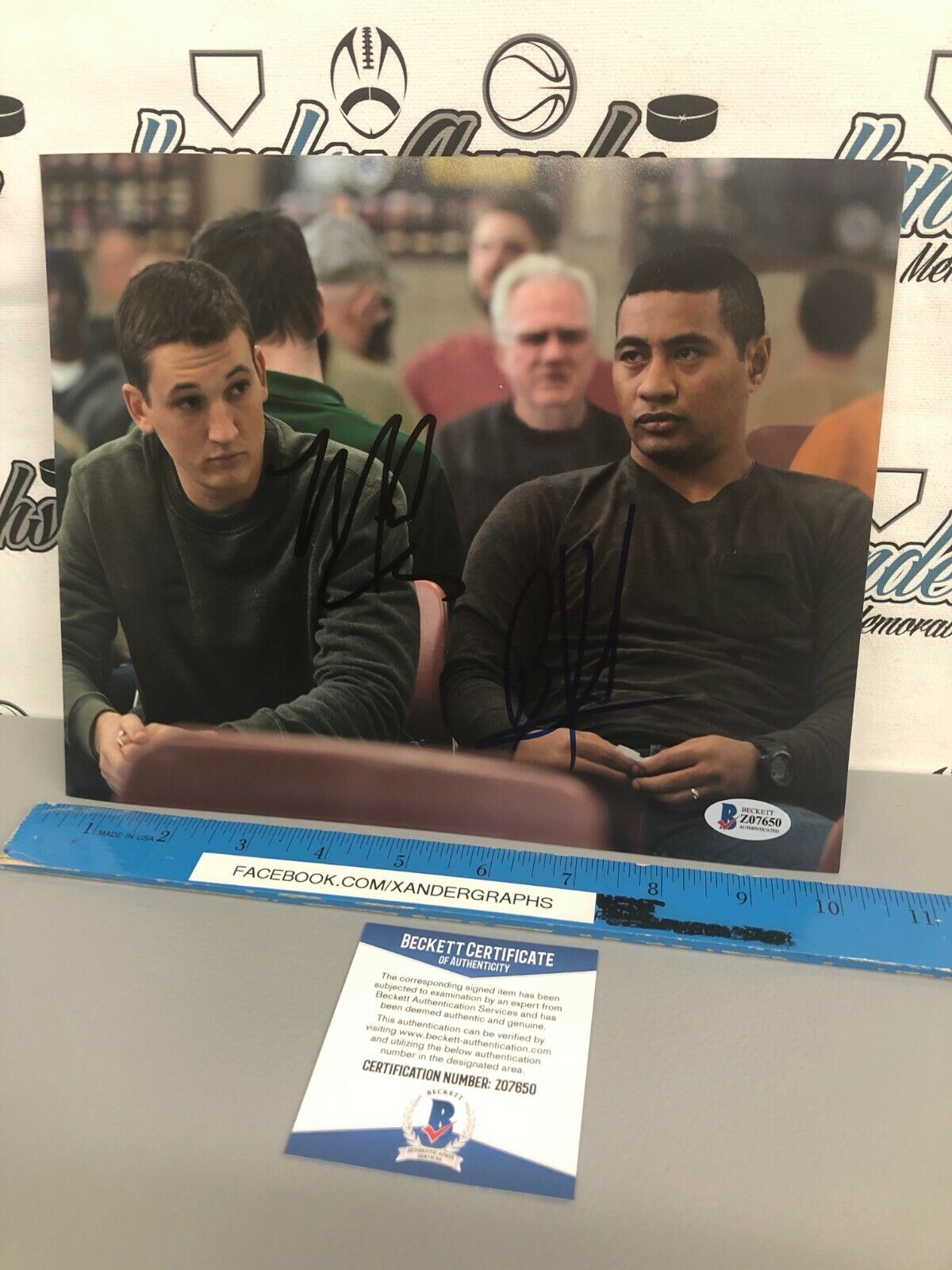 MILES TELLER BEULAH KOALE DUAL SIGNED AUTOGRAPHED 8X10 Photo Poster painting-BECKETT BAS COA