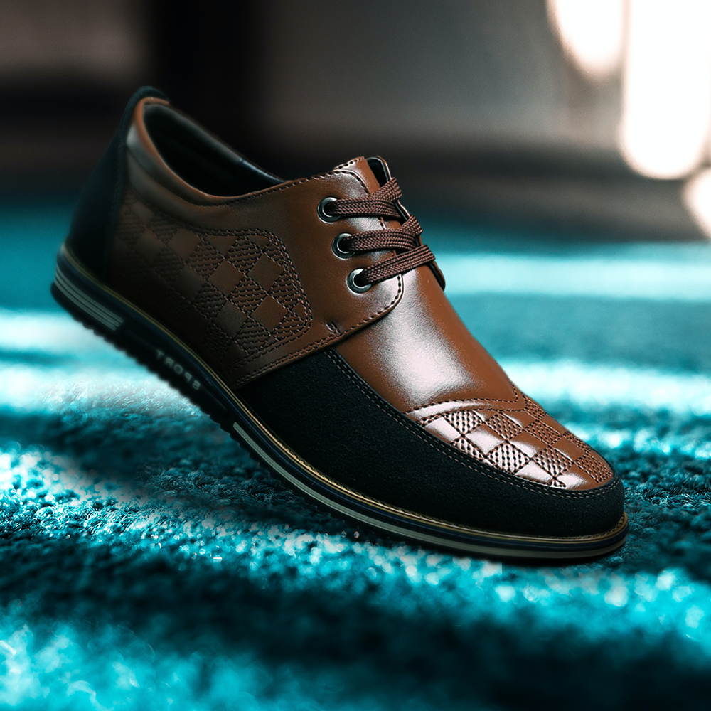 Oxford Checkered Leather Shoes