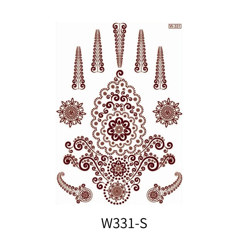 Waterproof Temporary Tattoo Sticker Chest Lace Henna Mandala wedding Flash Tattoos Flower Body Art Arm Fake Tatoo Women Men
