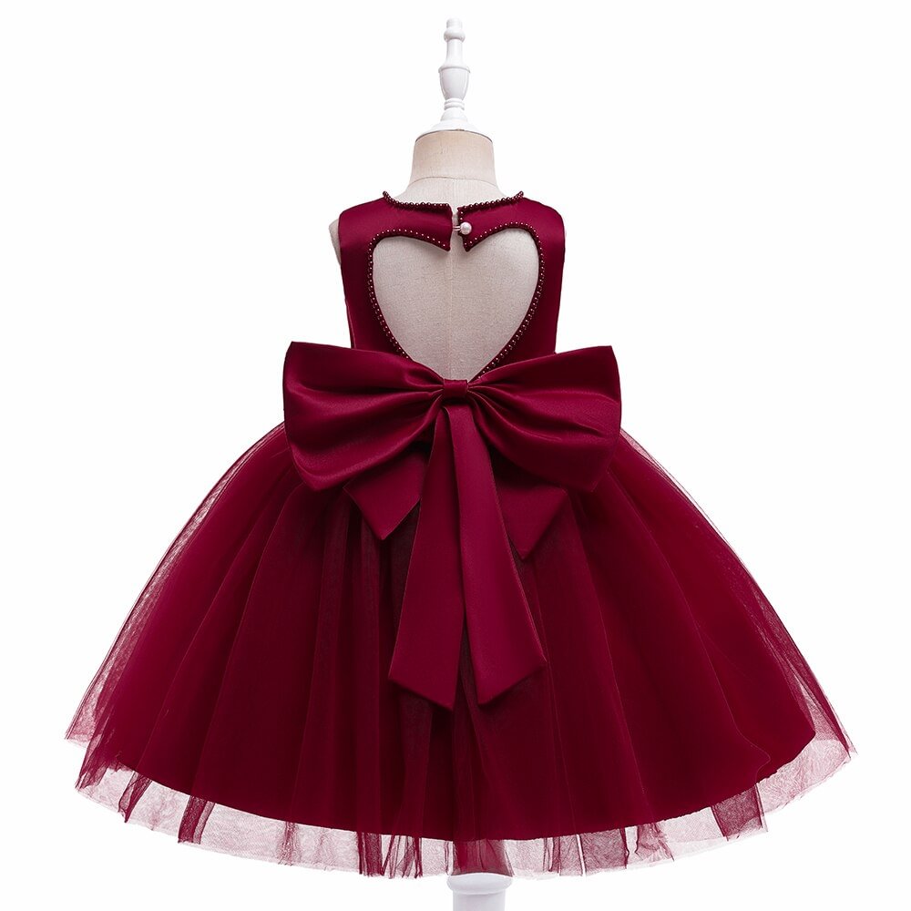 Kids Formal Prom Backless Girls Dress for Weddings Bow Christmas Princess Costume Birthday Party Gown Clothe 3-10 Year Vestidos