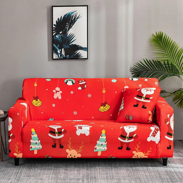 🌲🌲Christmas print stretch all-inclusive sofa cover🎅🏻