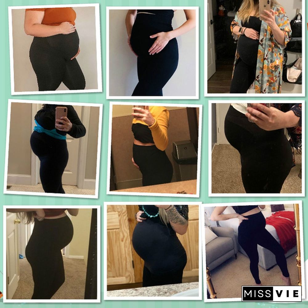 Womens Maternity Leggings Seamless Belly Compression Pregnancy Support Stretch Breathable